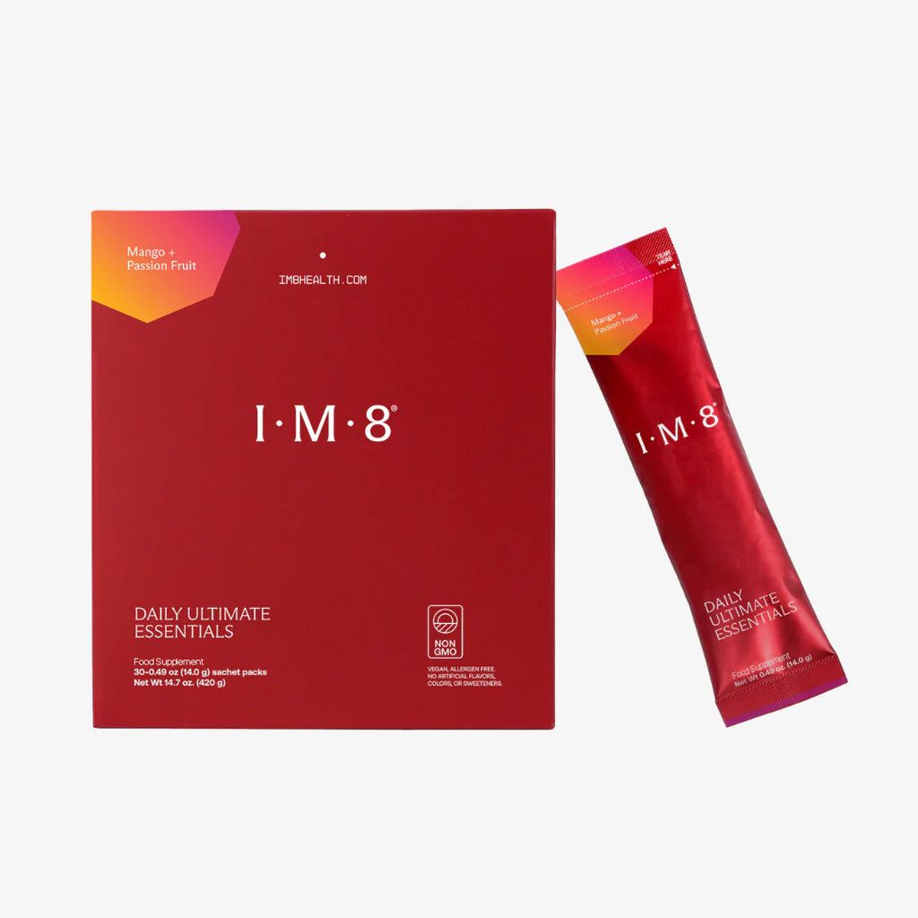 Daily Ultimate Essentials: All-in-One Supplement - 30-Day Travel Stick Pack, Mango + Passion Fruit Flavour - Image 1
